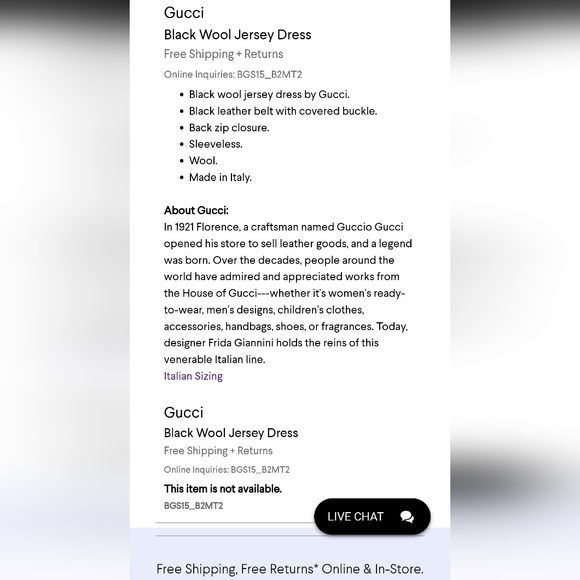 Gucci black jersey mini dress - Picture 2 of 7